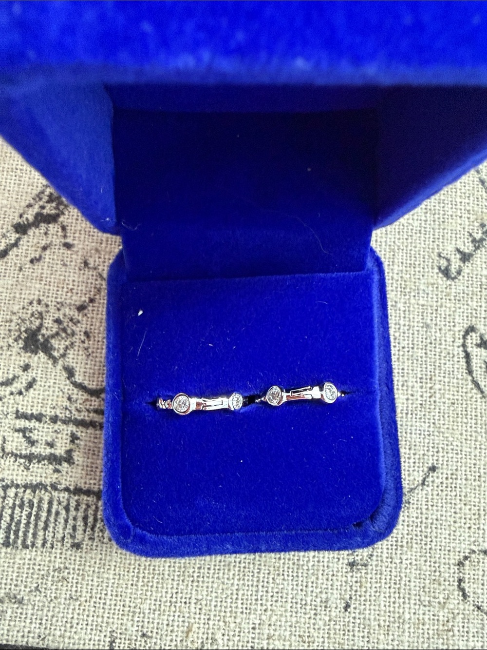 Moissanite and  Sterling Silver small hoop Earrings in White